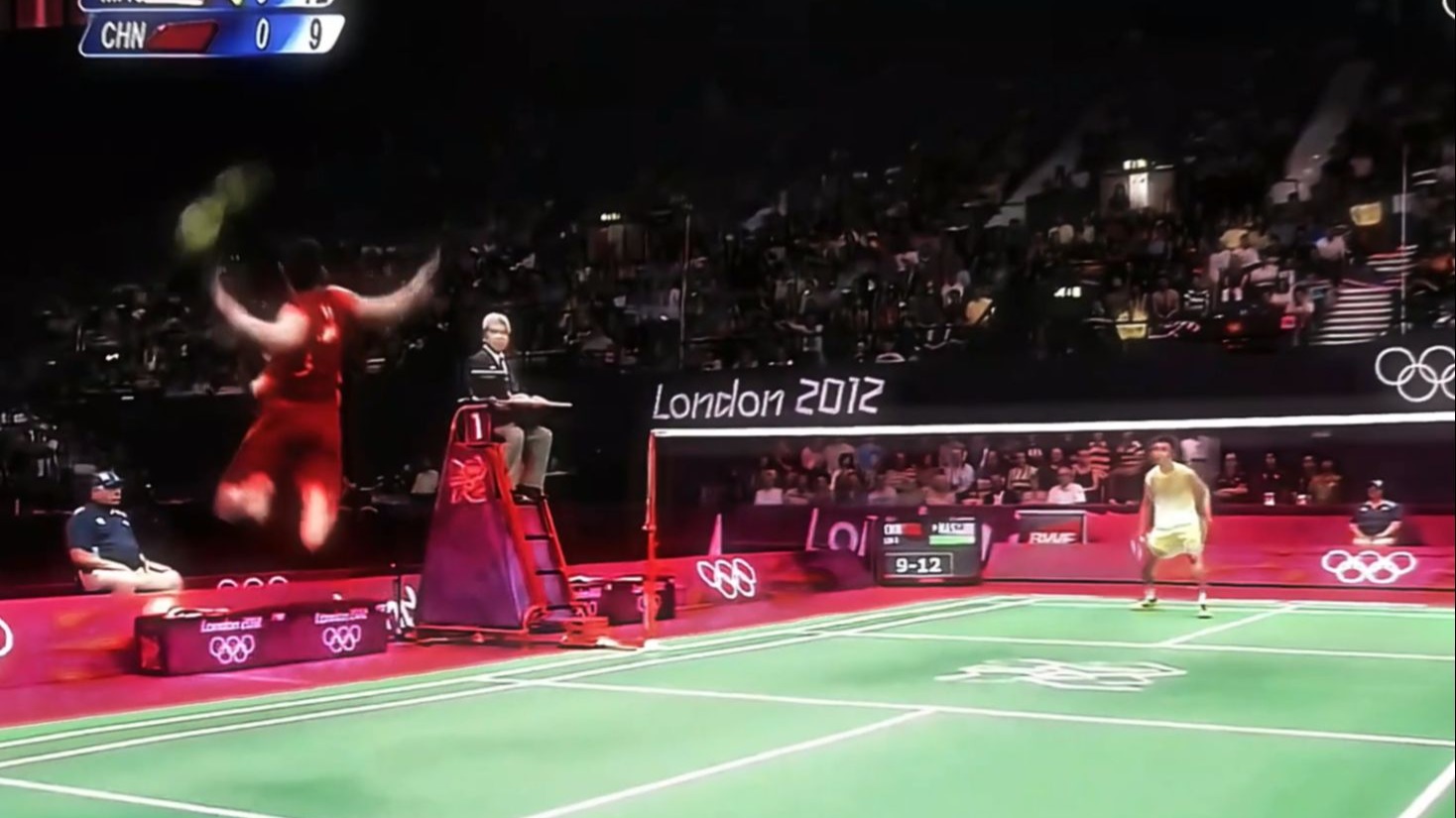 中国羽毛球队鏖战英格兰羽毛球队，林丹爆发神勇